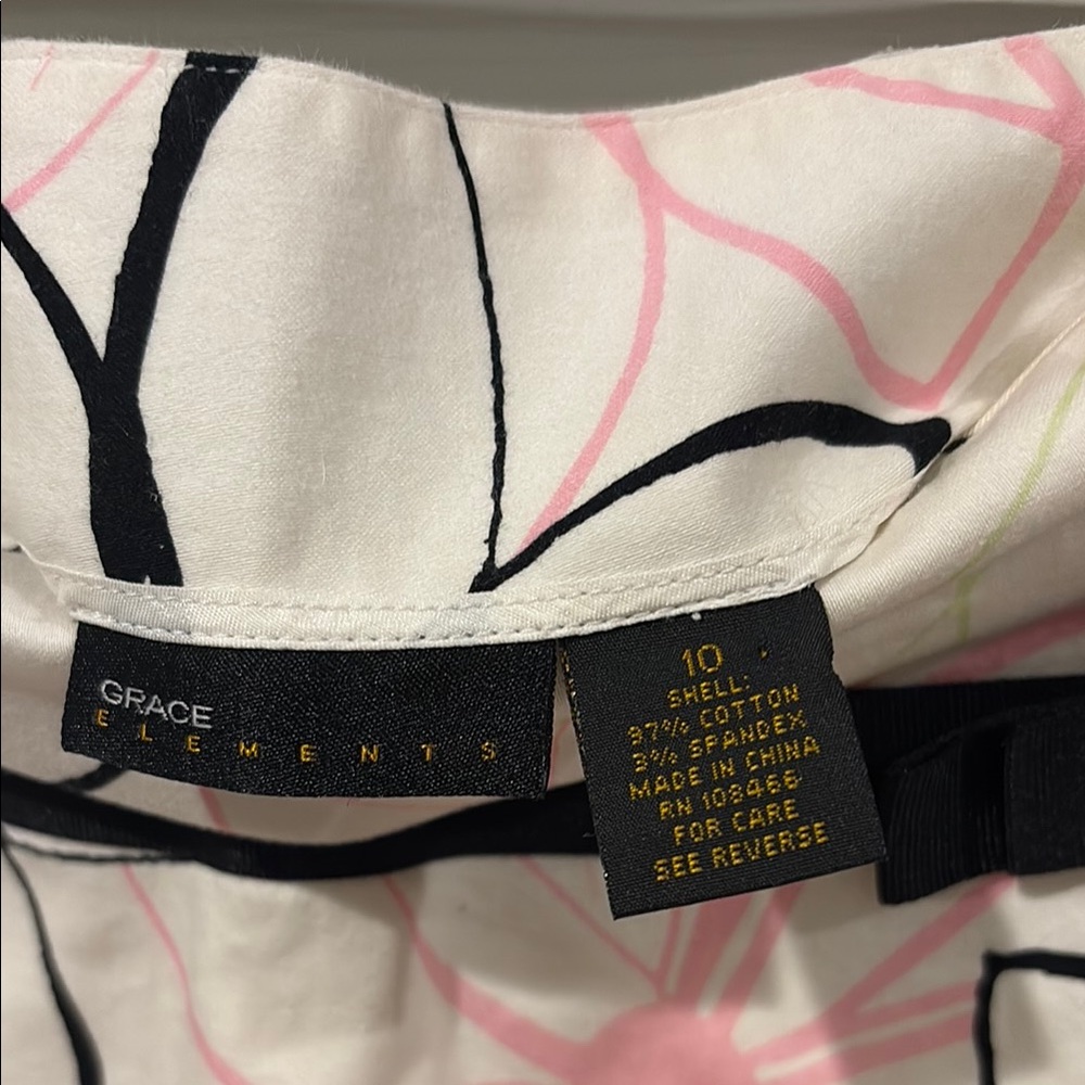 Grace Floral A-Line Skirt in Pink, Black & Cream - Picture 2 of 8